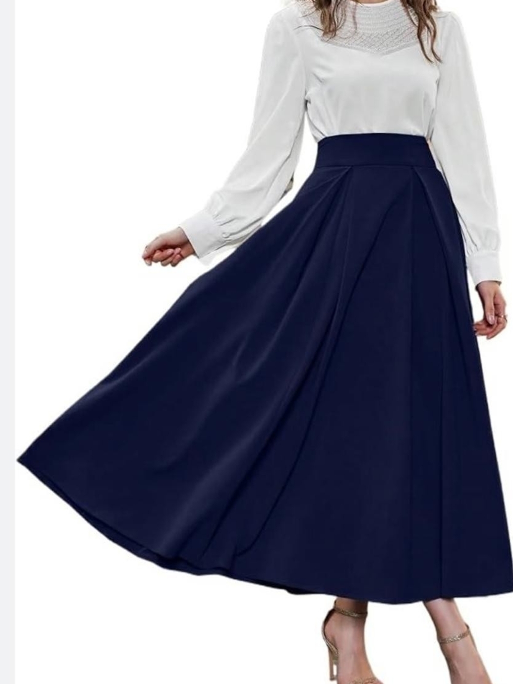 Calvin Klein Dark Navy Full A-Line Skirt